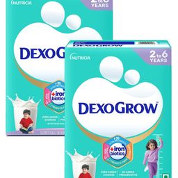 DexoGrow Nutritious Milk Drink With Iron Biotics Zero Added Sucrose - 400 g (Pack of 2)-1