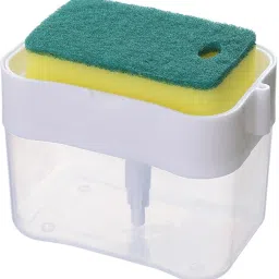 2 in 1 Scrubbing Liquid Detergent Dispenser Press-type Liquid Soap Box Pump Organizer with Sponge Kitchen Tool Bathroom Supplies Scrub Pad-21