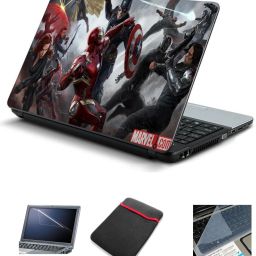 Advik Arts 4in1 Captain America HQ19 Laptop Skin Sticker, Reversible Sleeve Bag, Screen & Key Guard for All Laptop & Notebook upto 15.6" inches Combo Set-image-9