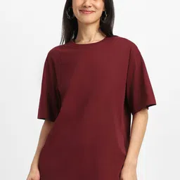 JUNEBERRY Women Drop-Shoulder Sleeves Pure Cotton Cut Outs T-shirt-picture-48