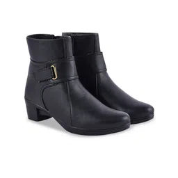 Stylestry Women Casual Block-Heeled Monk Boots-48