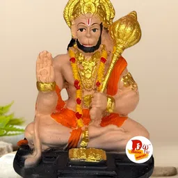 DARIDRA BHANJAN Orange & Gold-Toned Lord Hanuman Statue-picture-27
