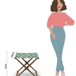 Chumbak Green Printed Bistro FoldableStool image 3