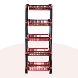 Kuber Industries Maroon & Black 4 Pieces 5-Tier Multi-Utility Organisers-43