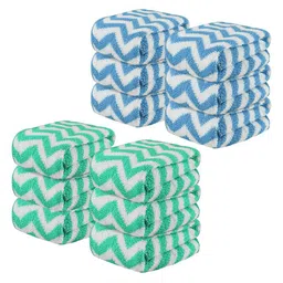 Kuber Industries Blue 12 Pieces Printed Super Absorbent 250 GSM Microfibre Face Towels-image-80