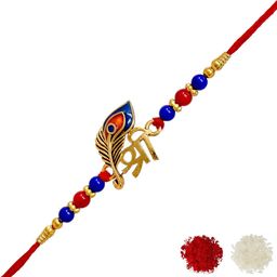 MEIRA JEWELLERY Set Of 1 Rakhi With Roli Chawal & Greetings Card-image-39