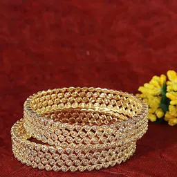 NMII Set Of 2 Gold-Plated CZ-Studded Bangles image 1