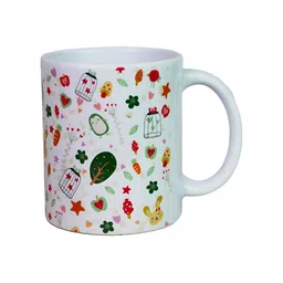 KOLOROBIA White & Green Cupids Garden Printed Ceramic Mug-325 ml-image-14