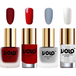 VOLO Set Of 4 Velvet Matte & Extra Shine Nail Polish-8 ml & 9.9 ml Each Shade 22-33-36-46 image 1