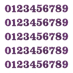 Comet Busters Purple & White Printed Self-Adhesive Glitter Numerals  Stickers-43