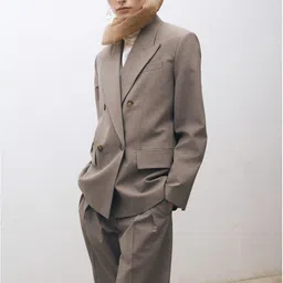 MANGO Straight Double-Breasted Structured Blazer-picture-51