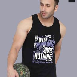 SLOWLORIS Pack Of 2 Printed Combed Cotton Gym Vests VSL26 CMB(CHS BLACKRED)(OVRTNK BLACK)-image-42