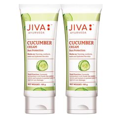 Jiva Set Of 2 Cucumber Cream Protects From UV Rays & Sun Tanning - 100g Each-16