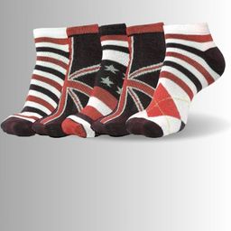 MJE Men Pack Of 5 Patterned Cotton Ankle Length Socks-31