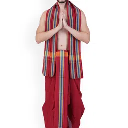 Ethazh Men Cotton Dhoti & Angavasthram with Woven Border-picture-39