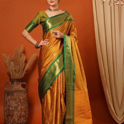yourwish Checked Zari Dharmavaram Saree-picture-8
