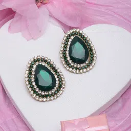 KPOP Gold-Plated Rhinestone Studded Drop Earrings-29