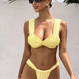 LULU & SKY Textured Swim Bikini Set-13