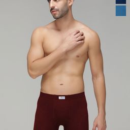 Amul Comfy Pack Of 3 Pure Cotton Mid rise Long Trunks - AC-FCTRIE-AF-MAR-SB-S-3PC-image-93