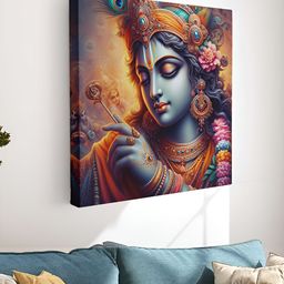 Myntra Elegant Homes Orange & Grey Canvas Religious Wall Art-image-99