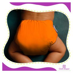 Bembika Reusable Cloth Diaper With Bamboo Charcoal Inserts - Orange image 2