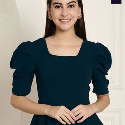 Tromko Women Pack Of 2 Puff Sleeve PeplumTop-image-86