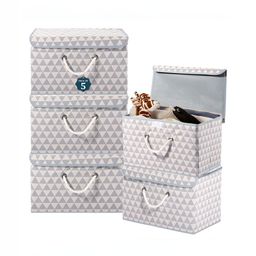 Aura Grey Set of 5 Reusable Drawer Organiser Organisers-42