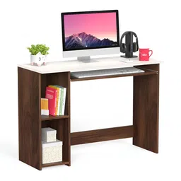 bluewud Brown Mallium Study & Computer Table With Keyboard Tray image 2
