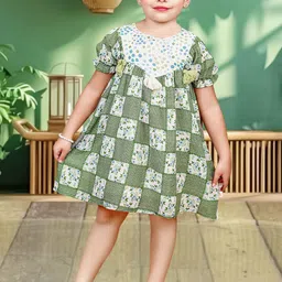 TINY TWILLS Kids Girls Floral Printed Round Neck Puff Sleeve A-Line Mini Dress-image-27