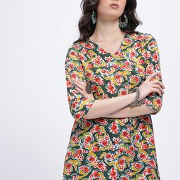 Anouk Rustic Abstract Printed V-Neck Kurti-picture-20
