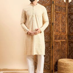 SWAGG INDIA Mandarin Collar Floral Embroidered Straight Kurta-image-74