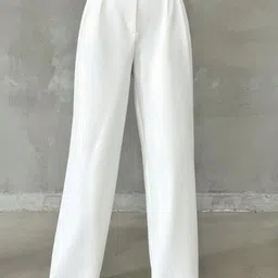 BROADSTAR Women Smart Loose Fit High-Rise Easy Wash Pleated Trousers-picture-22