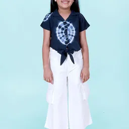 KiddoPanti Printed Spread Collar Top & Trousers-image-32