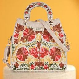 EVEDA Women Floral Printed Bucket Satchel Bag-47