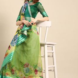 KALINI Floral Organza Saree-10