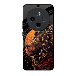 QRIOH Unisex Vivo T4 5G Quirky Animated Lion Shockproof Glass Back Case-picture-23