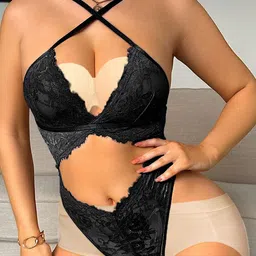 Krelin Self Design Halter Neck Bodysuit-image-94