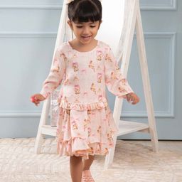 THE BABY TRUNK Hobby horse Organic Cupro Girls Printed Clothing Set-49