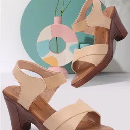 VENDOZ Open Toe Block Heel Sandals-19
