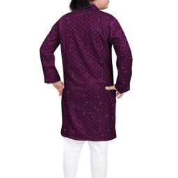 trustous Boys Embroidered Regular Sequinned Kurta with Pyjamas image 2