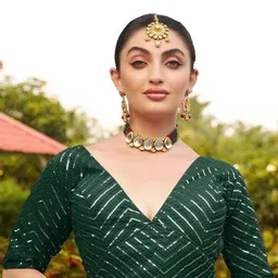 HERE&NOW Embroidered Radymade Saree Blouse-54