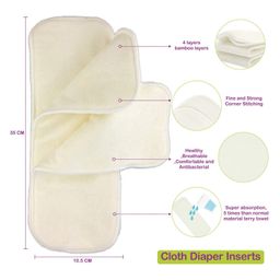 Bembika 4-Layer Cotton Nappy Inserts Pack of 3 - Cream image 3