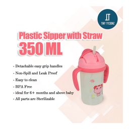 Tiny Tycoonz Spout Sipper Cup with Twin Handle Pink - 350 ml image 3