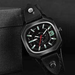WATCHSTAR Men Dial & Leather Straps Analogue Watch Vintage BlackkWC-12