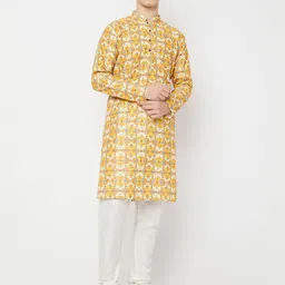 BELLAZO Ethnic Motifs Printed Mandarin Collar Straight Kurta-picture-42