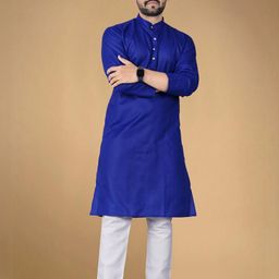 DVILLA Men Cotton Solid Straight Kurta-image-105