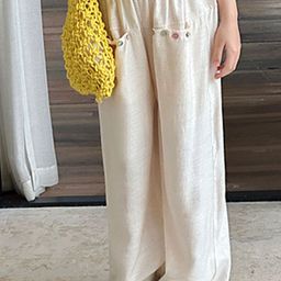 LULU & SKY Girls Wide Leg Cotton Parallel Trousers-image-99