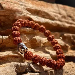 ShivTantra Unisex Wood Rudraksha Beaded Buddha Wraparound Bracelet-picture-8