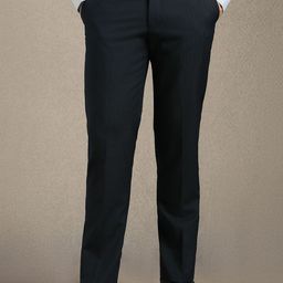 Luxure by Louis Philippe Men Textured Slim Fit Formal Trousers-picture-46