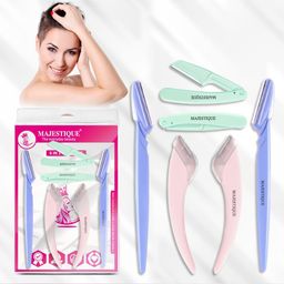 MAJESTIQUE Set Of 6 Stainless Steel Facial Razor Set For Smooth Hair Removal-0